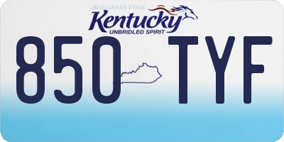 KY license plate 850TYF
