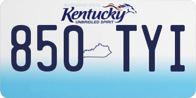 KY license plate 850TYI
