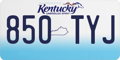 KY license plate 850TYJ
