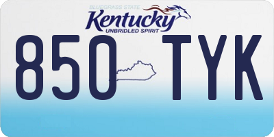 KY license plate 850TYK