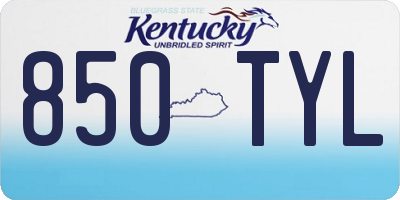 KY license plate 850TYL