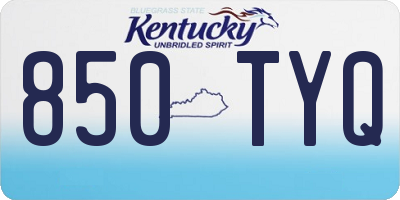 KY license plate 850TYQ