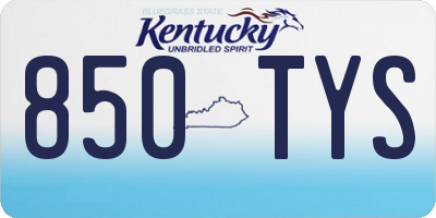 KY license plate 850TYS
