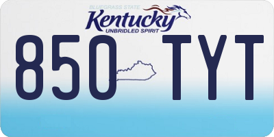 KY license plate 850TYT