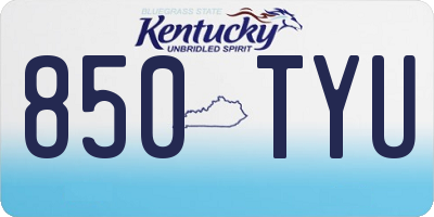 KY license plate 850TYU