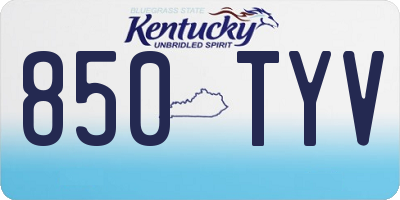KY license plate 850TYV