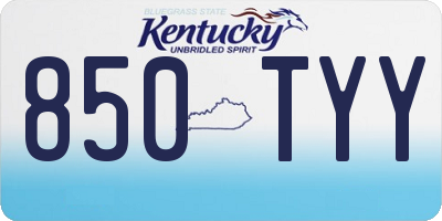 KY license plate 850TYY