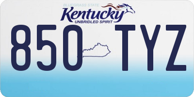 KY license plate 850TYZ