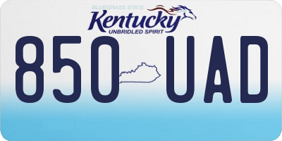 KY license plate 850UAD
