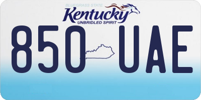 KY license plate 850UAE