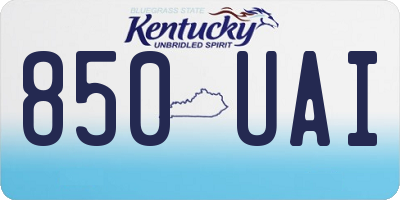 KY license plate 850UAI