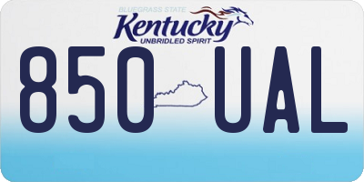 KY license plate 850UAL