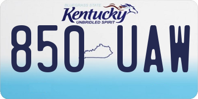 KY license plate 850UAW