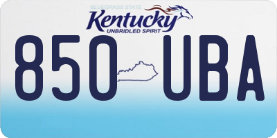 KY license plate 850UBA