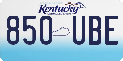 KY license plate 850UBE