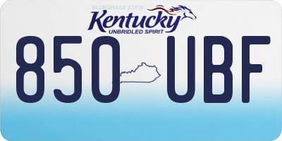 KY license plate 850UBF