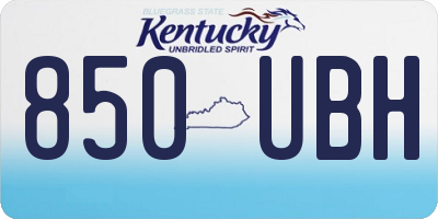 KY license plate 850UBH