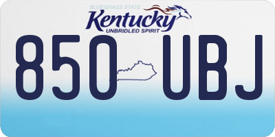 KY license plate 850UBJ