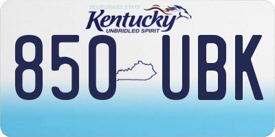KY license plate 850UBK