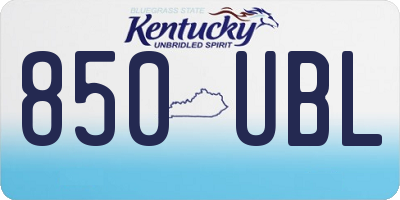 KY license plate 850UBL