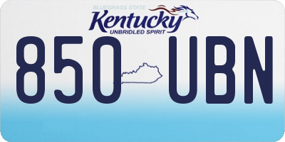 KY license plate 850UBN