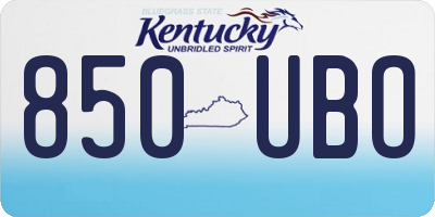 KY license plate 850UBO