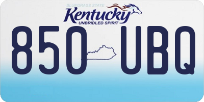 KY license plate 850UBQ