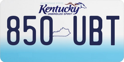 KY license plate 850UBT