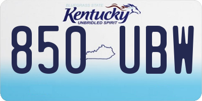 KY license plate 850UBW