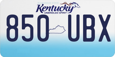 KY license plate 850UBX
