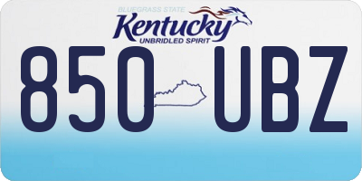 KY license plate 850UBZ