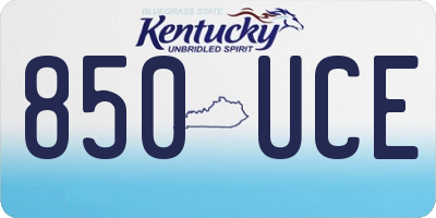 KY license plate 850UCE