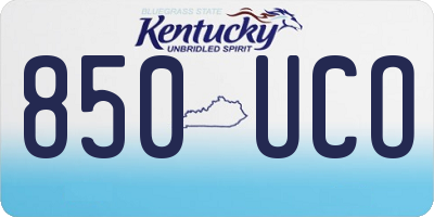 KY license plate 850UCO