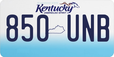 KY license plate 850UNB