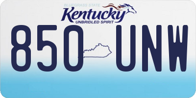 KY license plate 850UNW