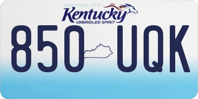 KY license plate 850UQK