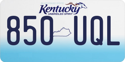 KY license plate 850UQL