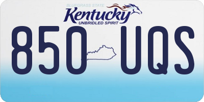 KY license plate 850UQS