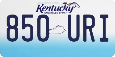 KY license plate 850URI