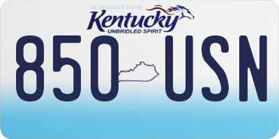 KY license plate 850USN