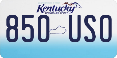 KY license plate 850USO