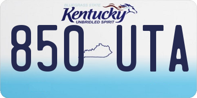 KY license plate 850UTA