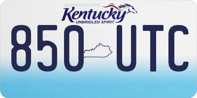 KY license plate 850UTC
