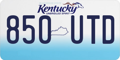 KY license plate 850UTD