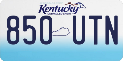 KY license plate 850UTN