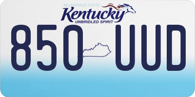KY license plate 850UUD