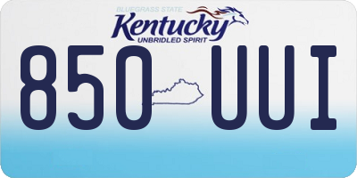 KY license plate 850UUI