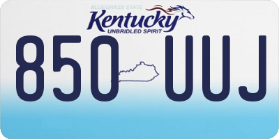 KY license plate 850UUJ