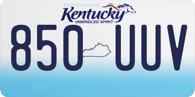 KY license plate 850UUV