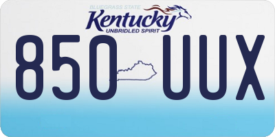 KY license plate 850UUX